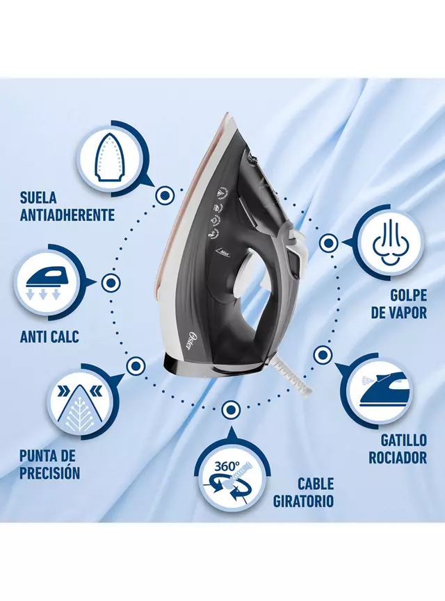 Oster Plancha de Vapor con Suela Grande de Cerámica P2501 - Imagen 2