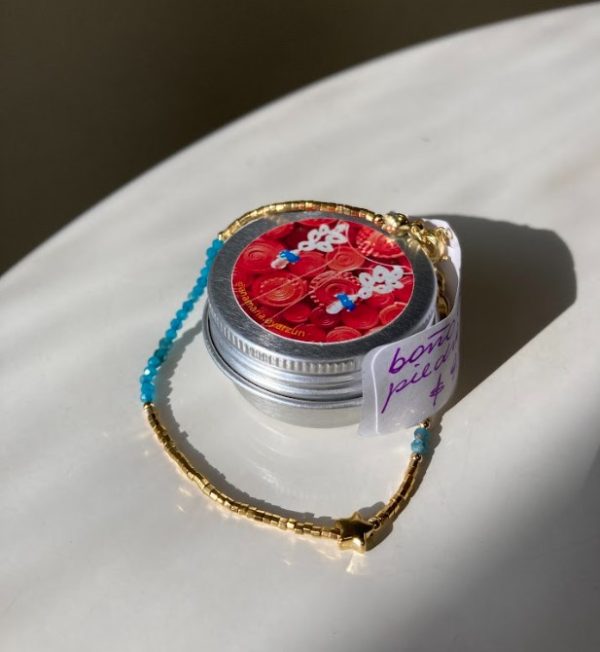Pulsera de baño de oro y piedra natural con estrella - Imagen 2