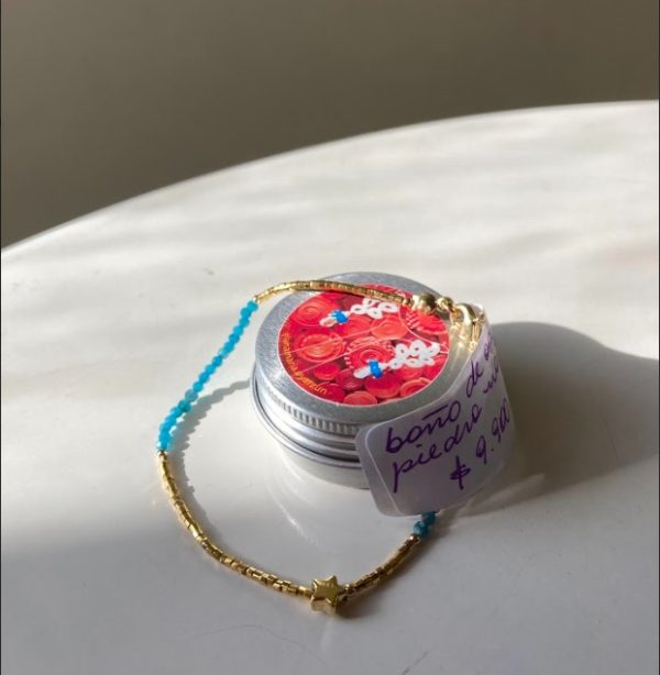 Pulsera de baño de oro y piedra natural con estrella