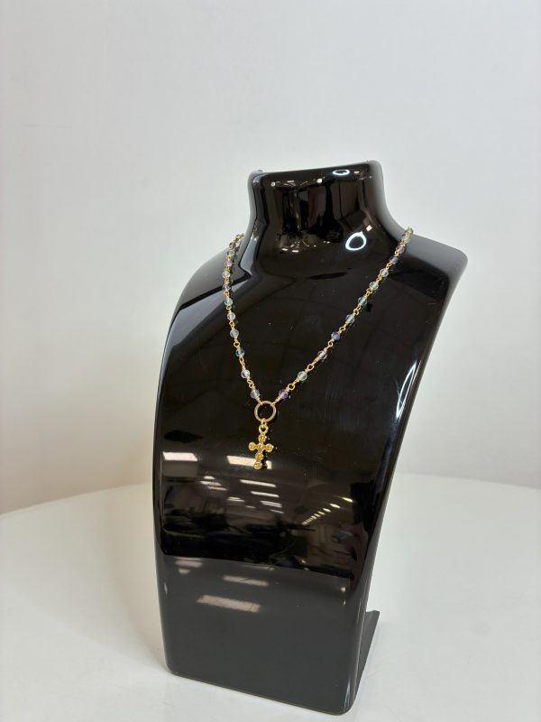 COLLAR ENTORCHADO A MANO Cruz pequeña