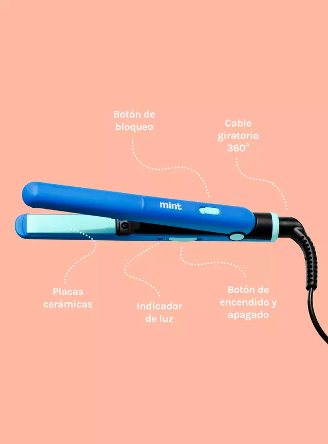 Mint Mini Alisador de Pelo 2 en 1 MHR-012 Celeste - Imagen 5