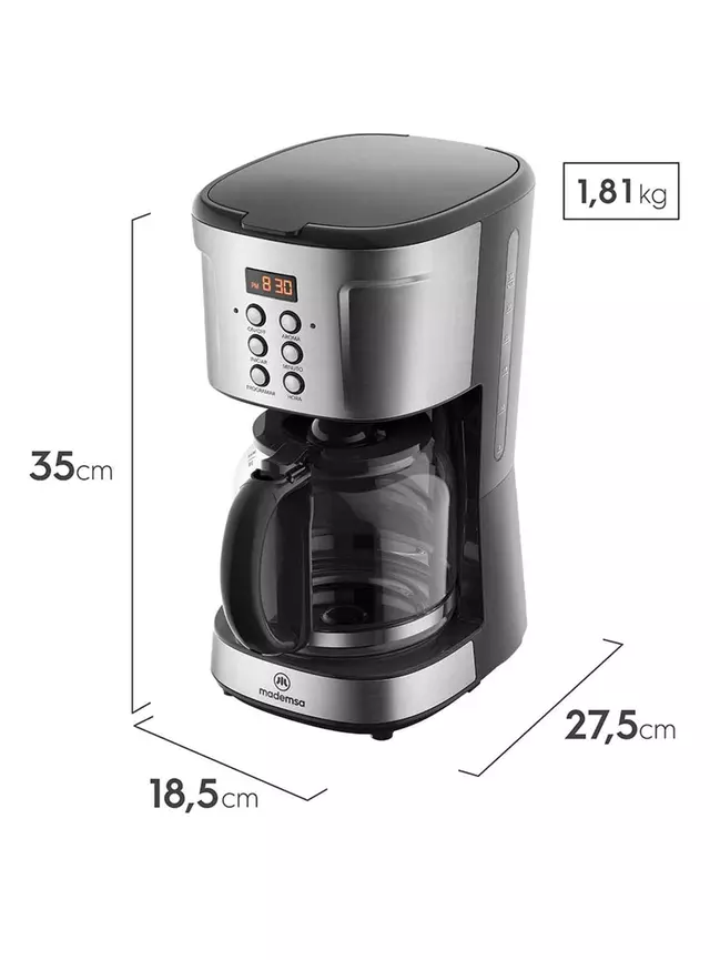 Mademsa Cafetera Espresso 1.5 MCM30 Negro - Imagen 7