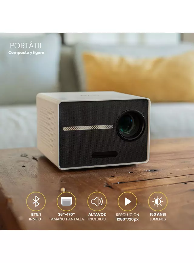 Levo Proyector Portátil Mini Halo 9000 lm Bluetooth HD - Imagen 6