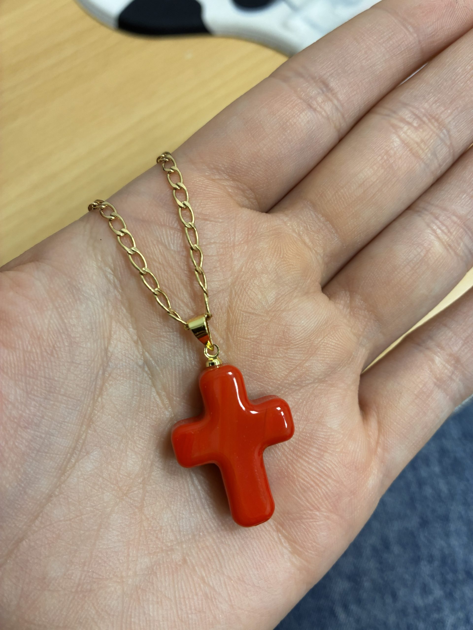 COLLARES DIJE Y BAÑO ORO CRUZ ROJA - Imagen 2