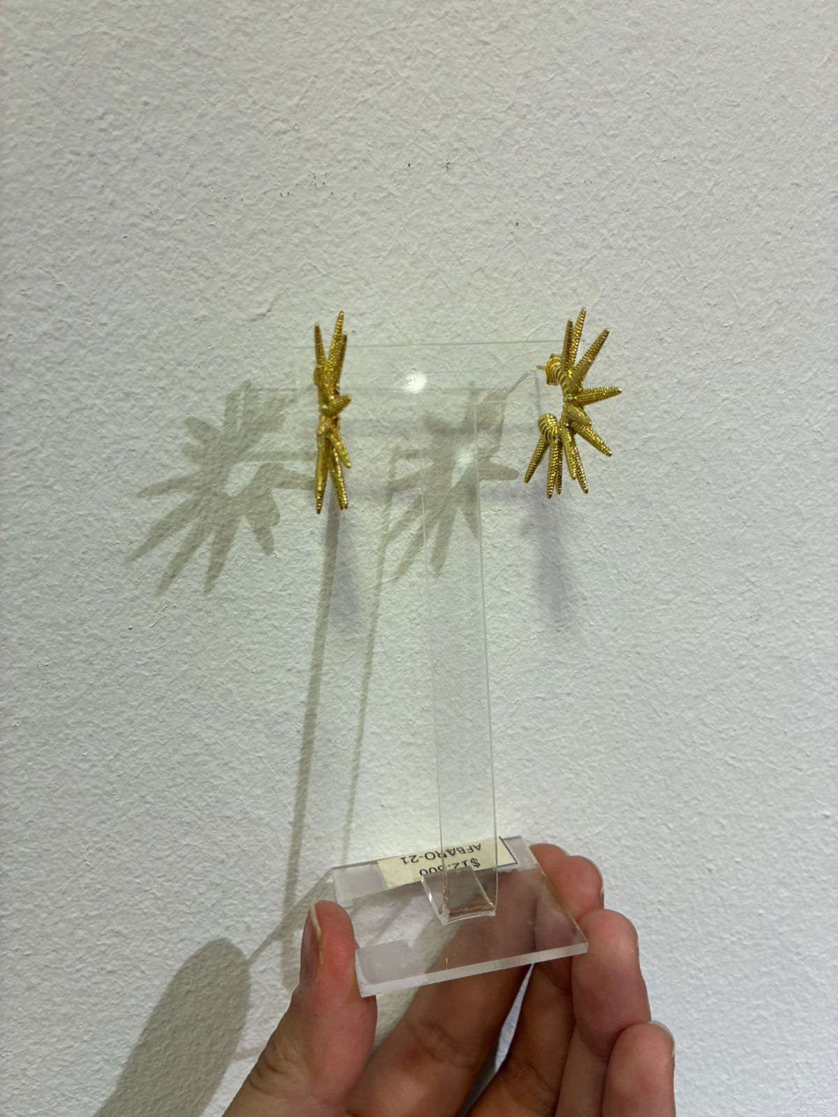 Aros estrella con puntas Bañado en oro